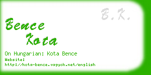 bence kota business card